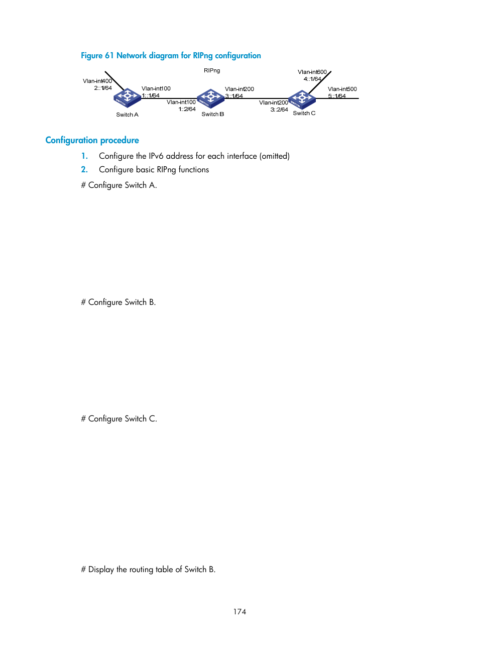 Configuration procedure | H3C Technologies H3C WX3000E Series Wireless Switches User Manual | Page 185 / 191