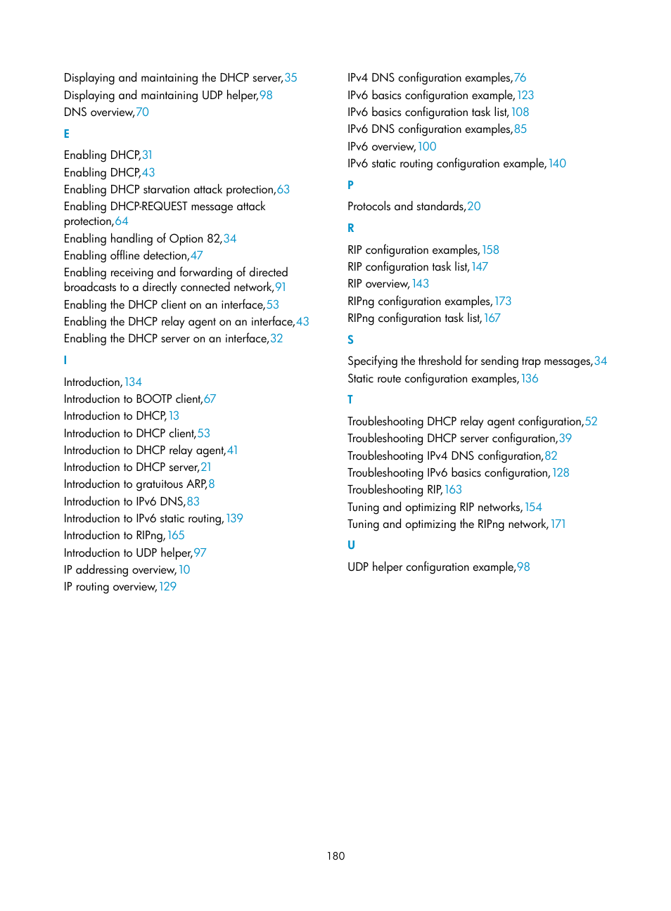 E i p r s t u | H3C Technologies H3C WX3000E Series Wireless Switches User Manual | Page 191 / 191