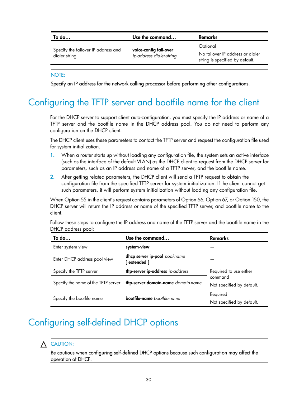 Configuring self-defined dhcp options | H3C Technologies H3C WX3000E Series Wireless Switches User Manual | Page 41 / 191