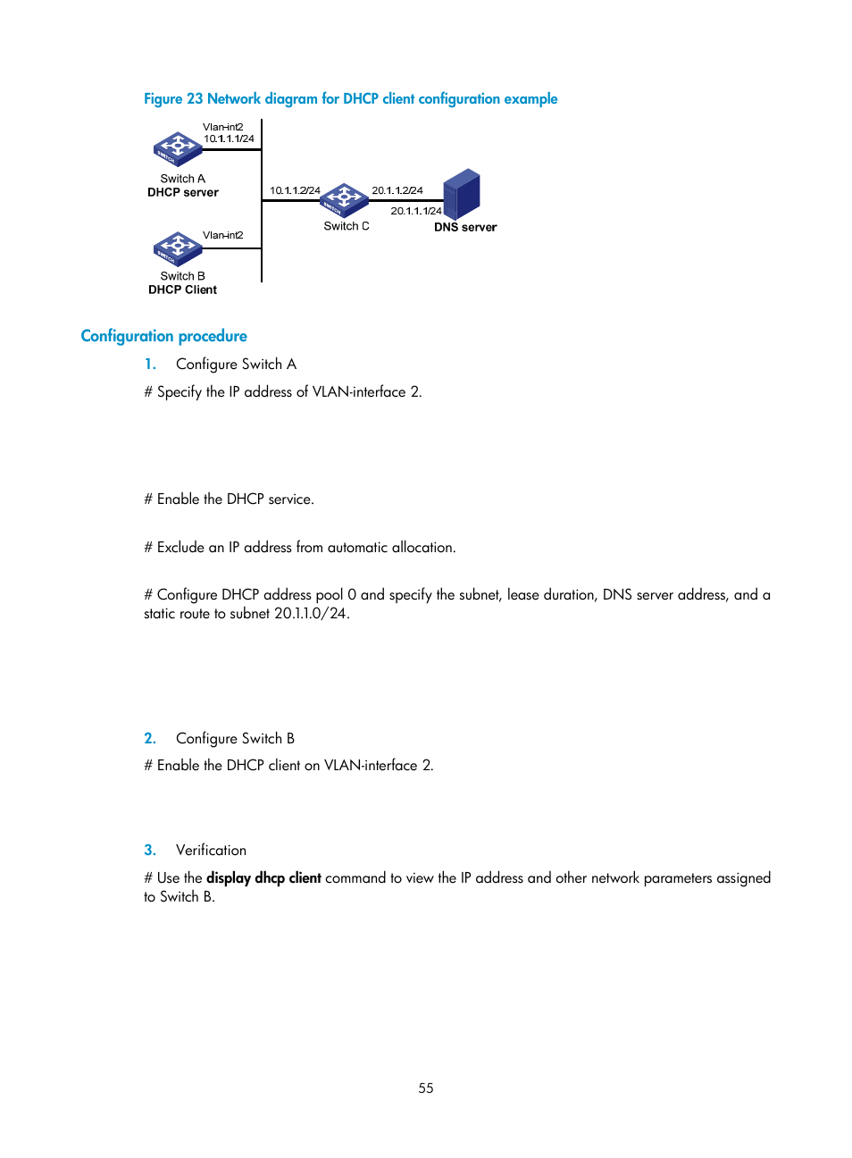 Configuration procedure | H3C Technologies H3C WX3000E Series Wireless Switches User Manual | Page 66 / 191