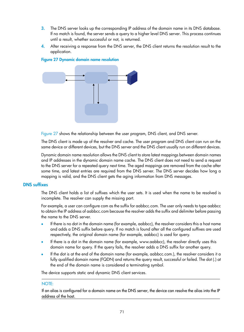 Dns suffixes | H3C Technologies H3C WX3000E Series Wireless Switches User Manual | Page 82 / 191