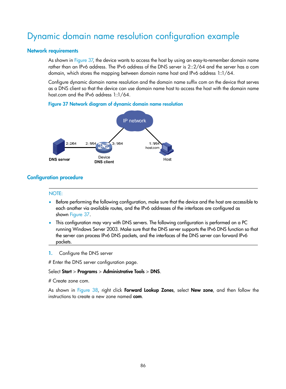 Network requirements, Configuration procedure | H3C Technologies H3C WX3000E Series Wireless Switches User Manual | Page 97 / 191