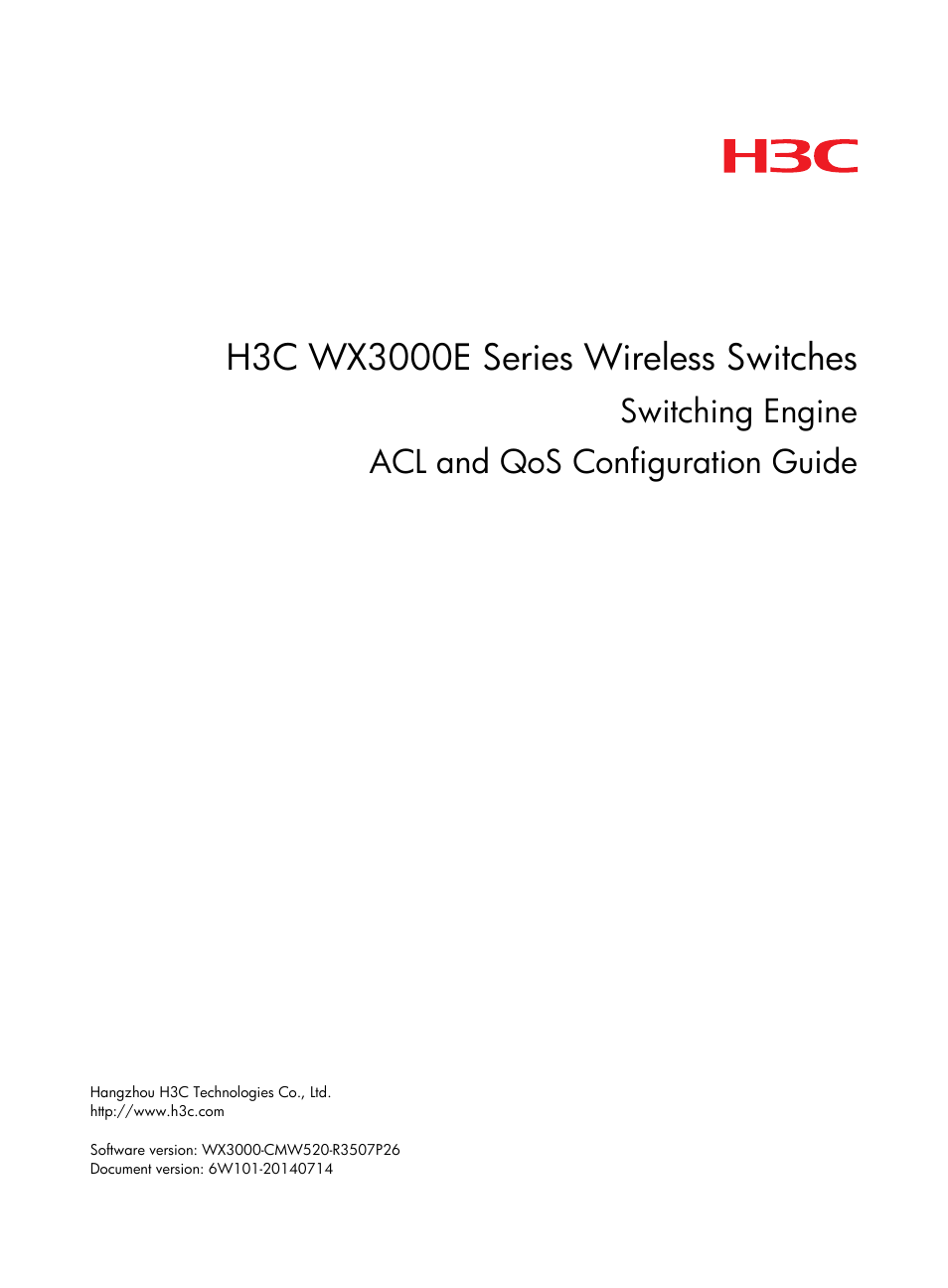 H3C Technologies H3C WX3000E Series Wireless Switches User Manual | 64 pages