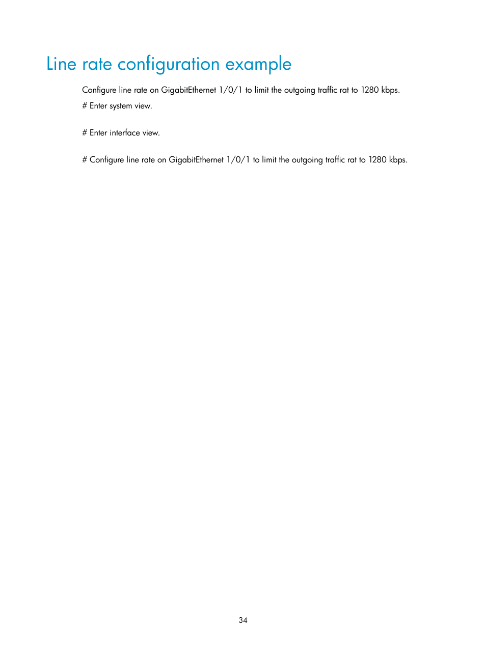 Line rate configuration example | H3C Technologies H3C WX3000E Series Wireless Switches User Manual | Page 41 / 64