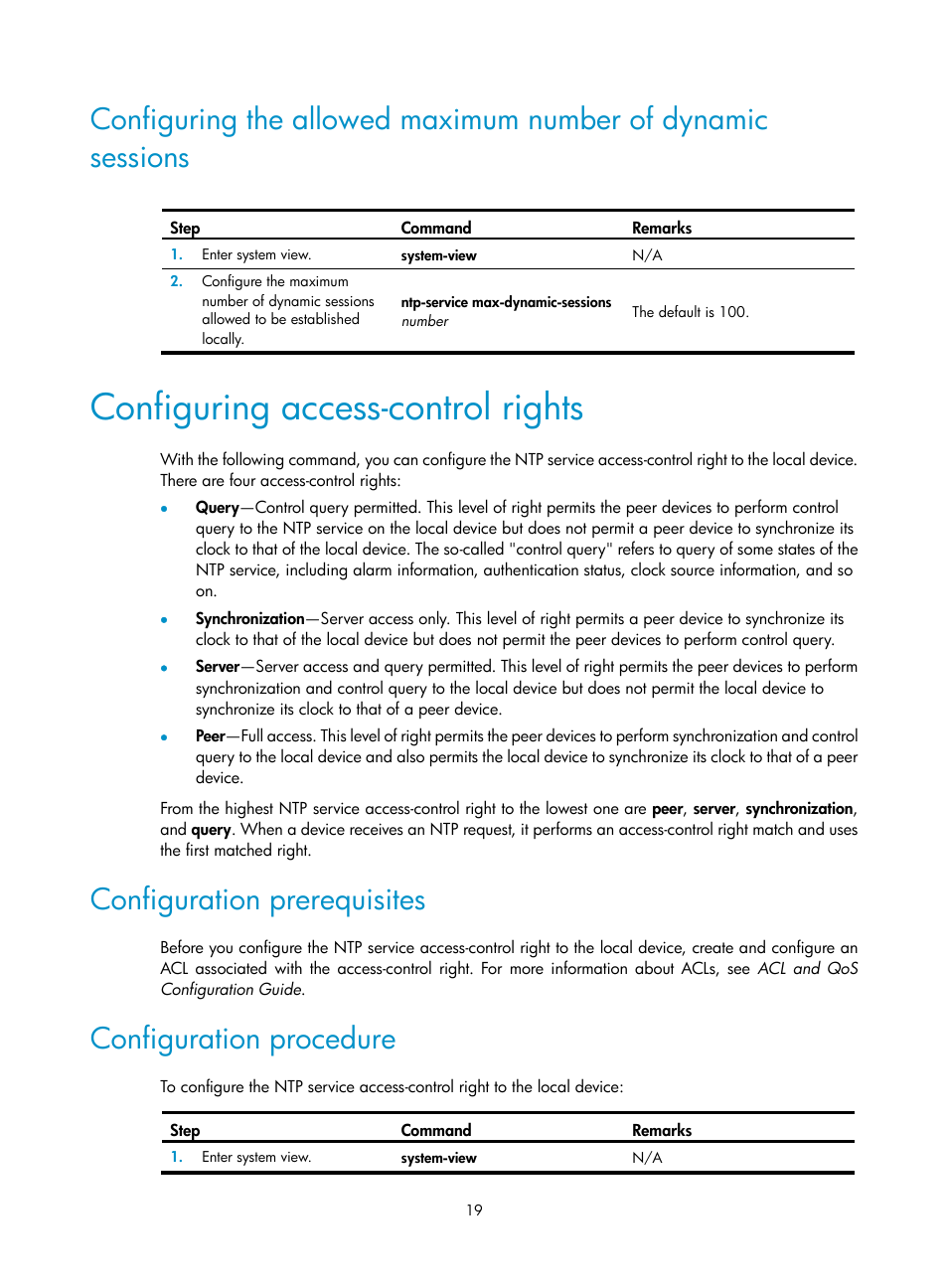 Configuring access-control rights, Configuration prerequisites, Configuration procedure | H3C Technologies H3C WX3000E Series Wireless Switches User Manual | Page 28 / 80