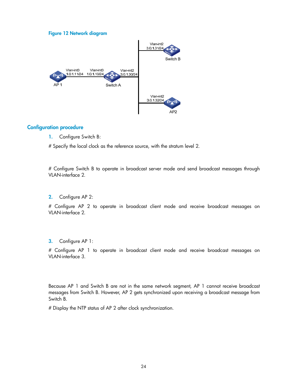 Configuration procedure | H3C Technologies H3C WX3000E Series Wireless Switches User Manual | Page 33 / 80