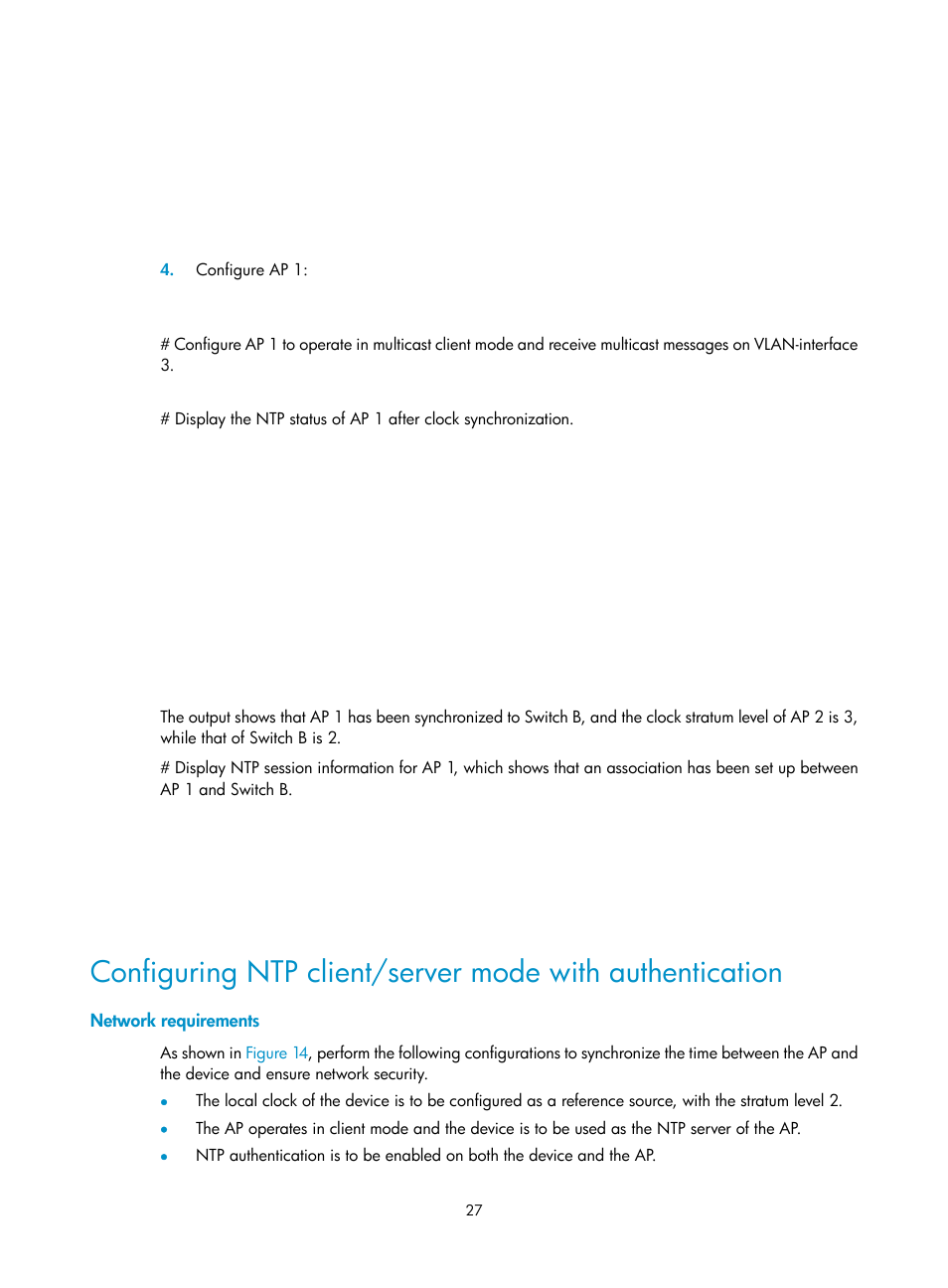 Network requirements | H3C Technologies H3C WX3000E Series Wireless Switches User Manual | Page 36 / 80