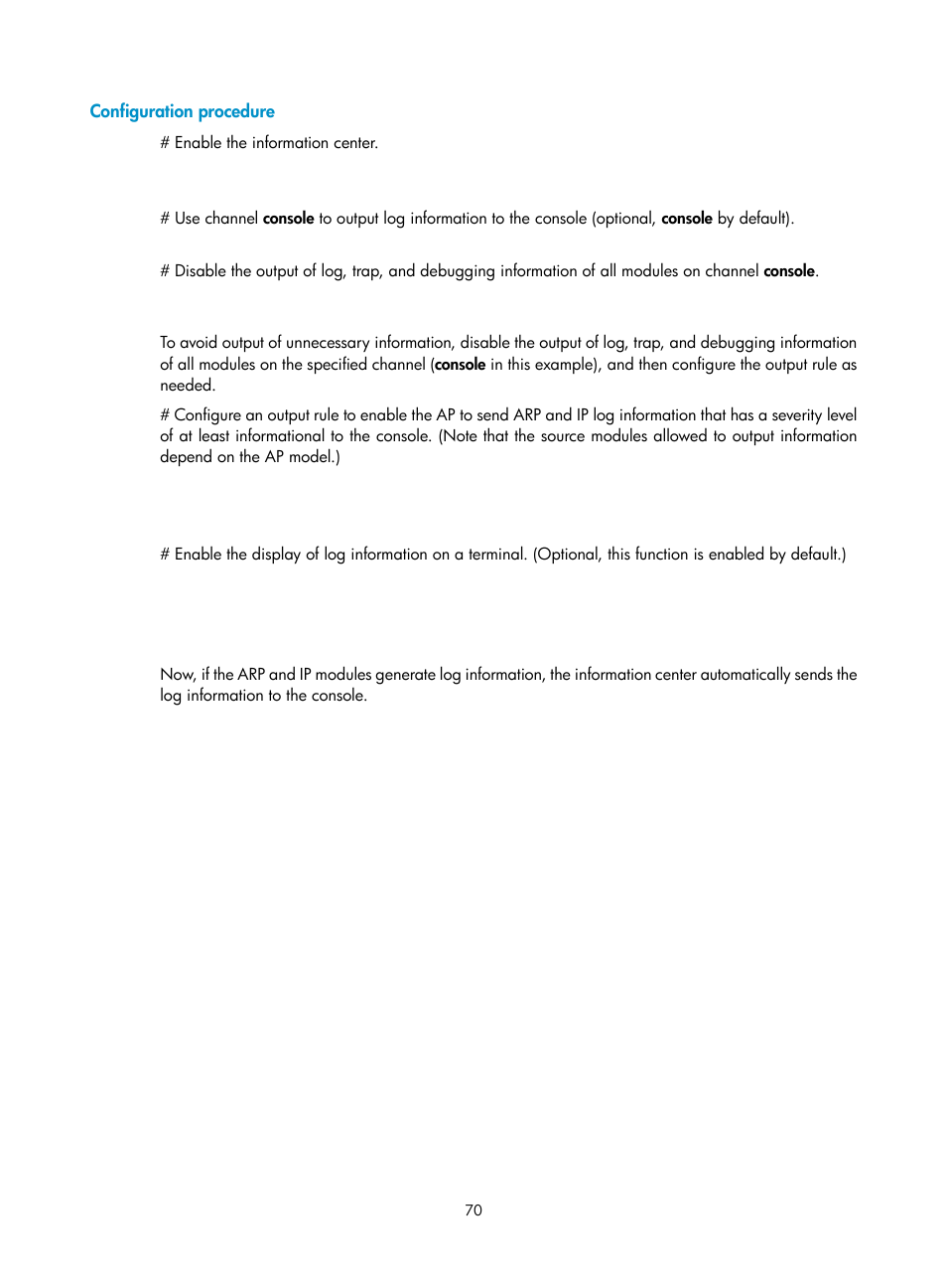 Configuration procedure | H3C Technologies H3C WX3000E Series Wireless Switches User Manual | Page 79 / 80