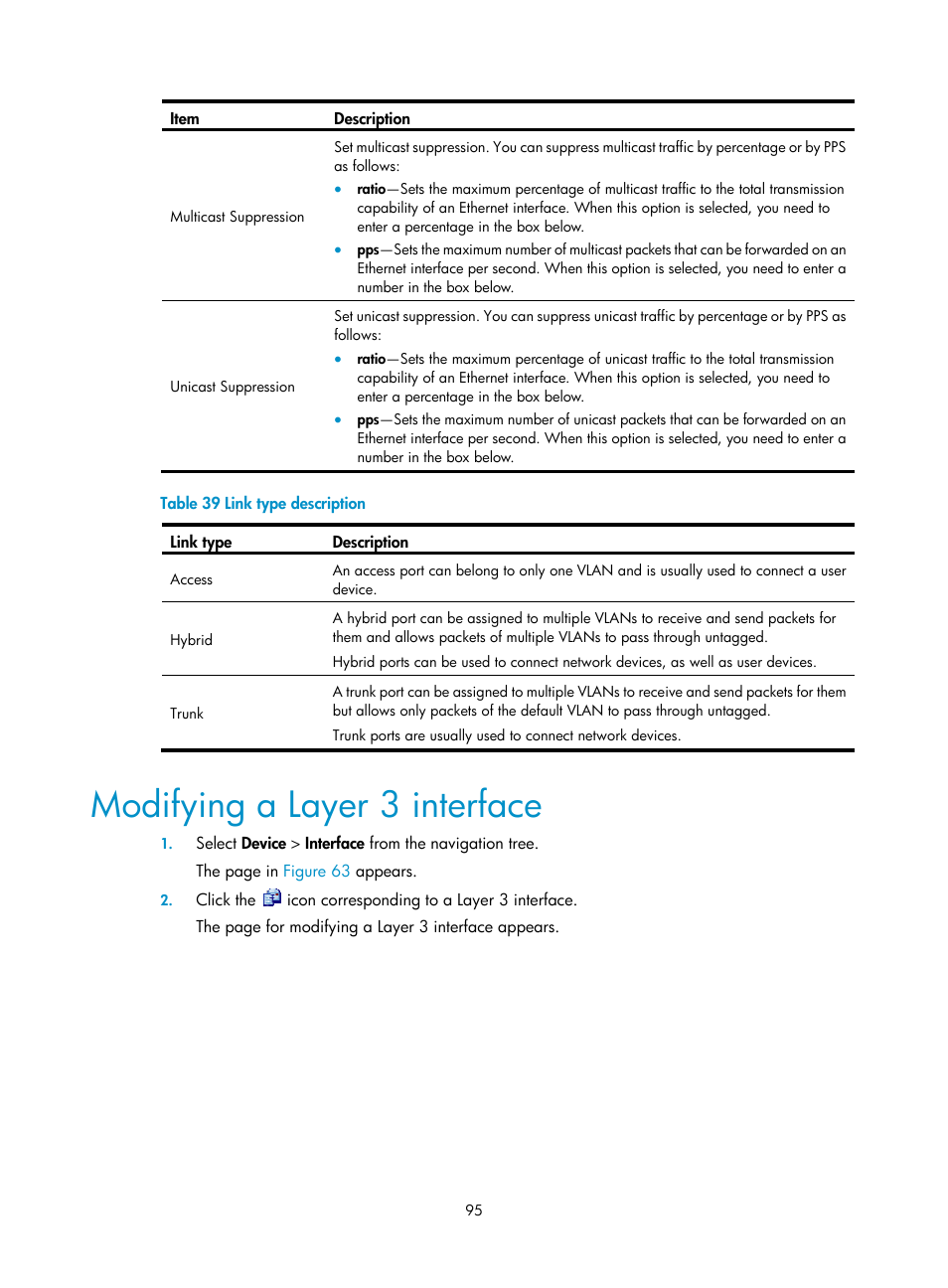 Modifying a layer 3 interface | H3C Technologies H3C WX3000E Series Wireless Switches User Manual | Page 111 / 640