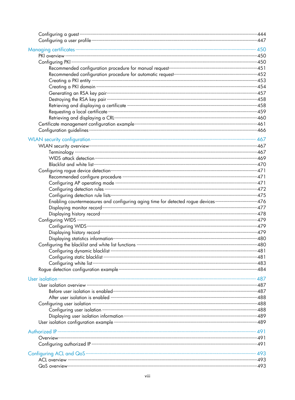 H3C Technologies H3C WX3000E Series Wireless Switches User Manual | Page 13 / 640