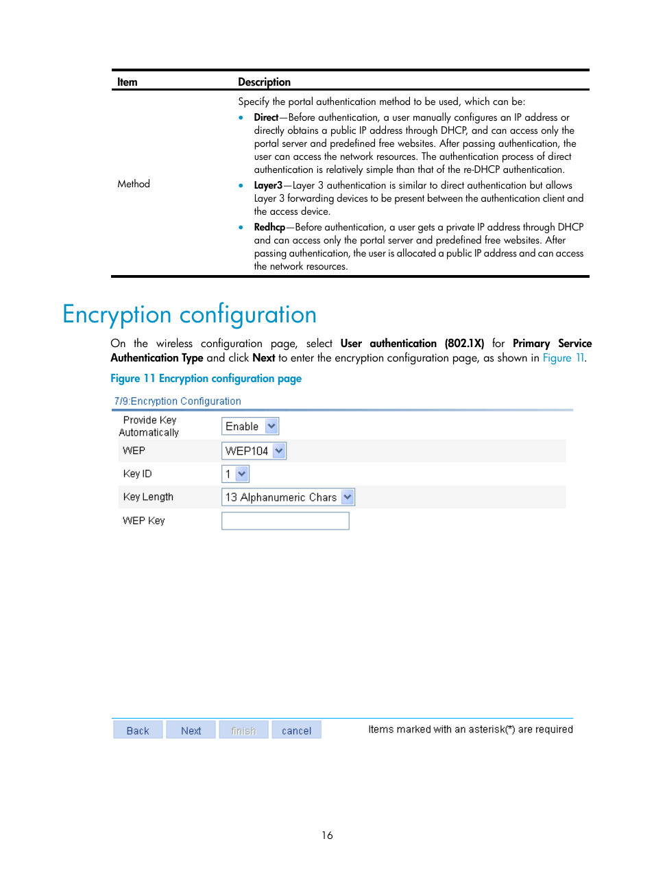 Encryption configuration | H3C Technologies H3C WX3000E Series Wireless Switches User Manual | Page 32 / 640