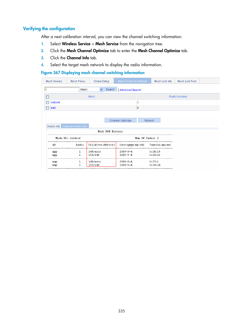 Verifying the configuration | H3C Technologies H3C WX3000E Series Wireless Switches User Manual | Page 351 / 640