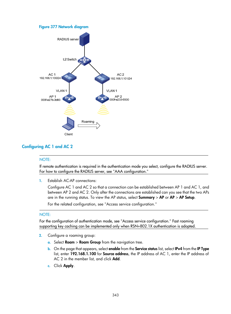 Configuring ac 1 and ac 2, N in, Figure 377 | H3C Technologies H3C WX3000E Series Wireless Switches User Manual | Page 359 / 640