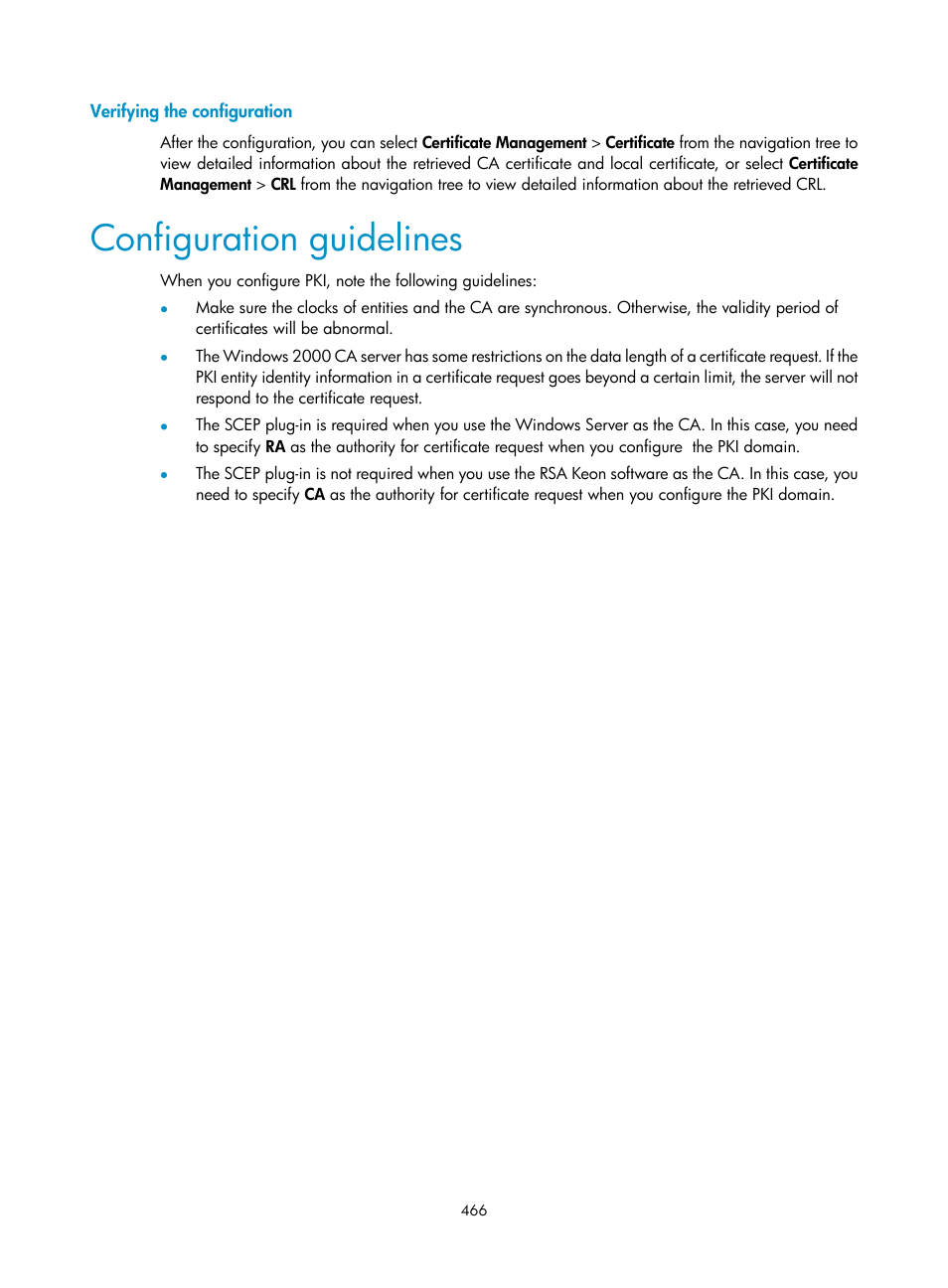 Verifying the configuration, Configuration guidelines | H3C Technologies H3C WX3000E Series Wireless Switches User Manual | Page 482 / 640