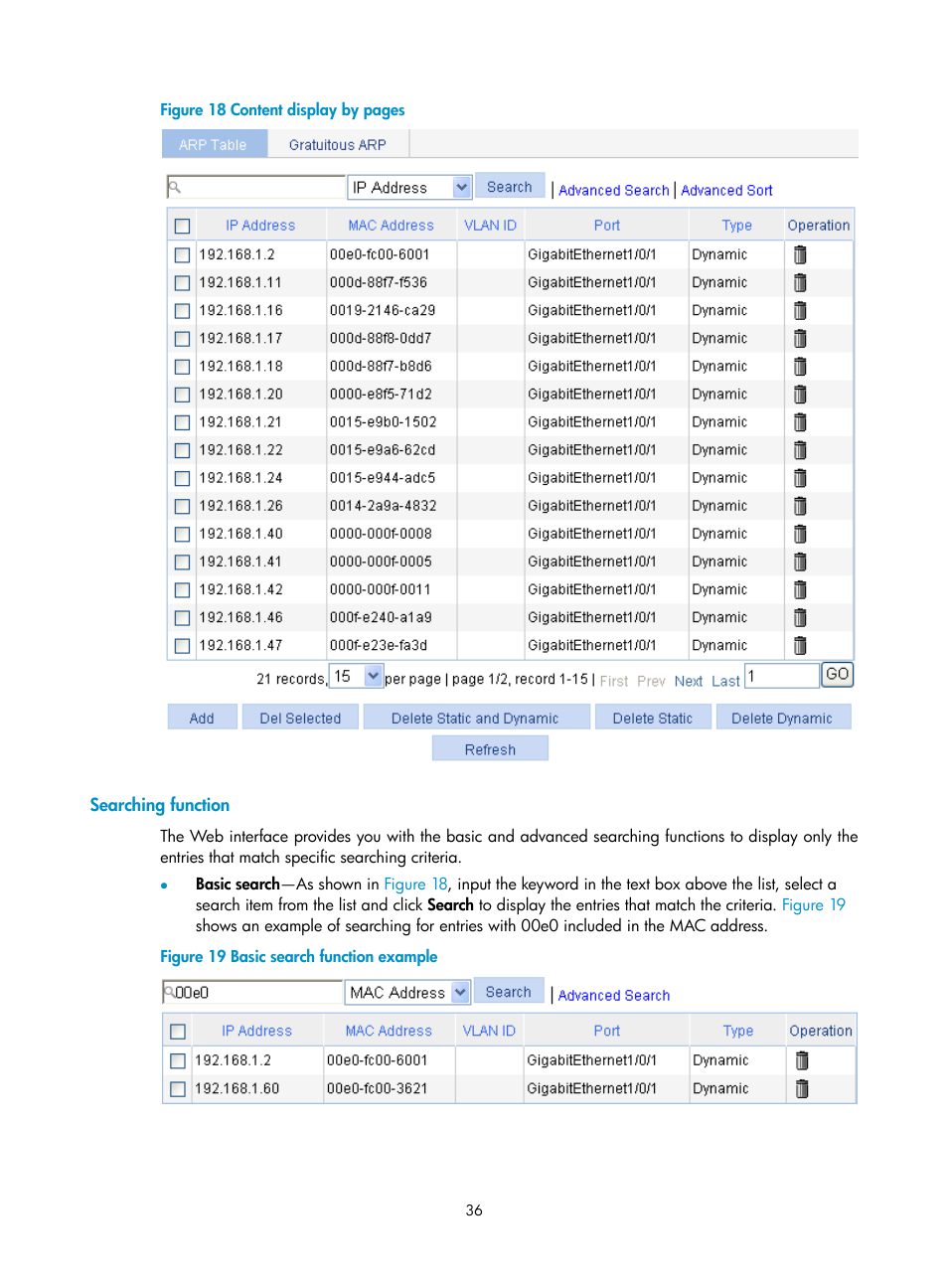 Searching function | H3C Technologies H3C WX3000E Series Wireless Switches User Manual | Page 52 / 640