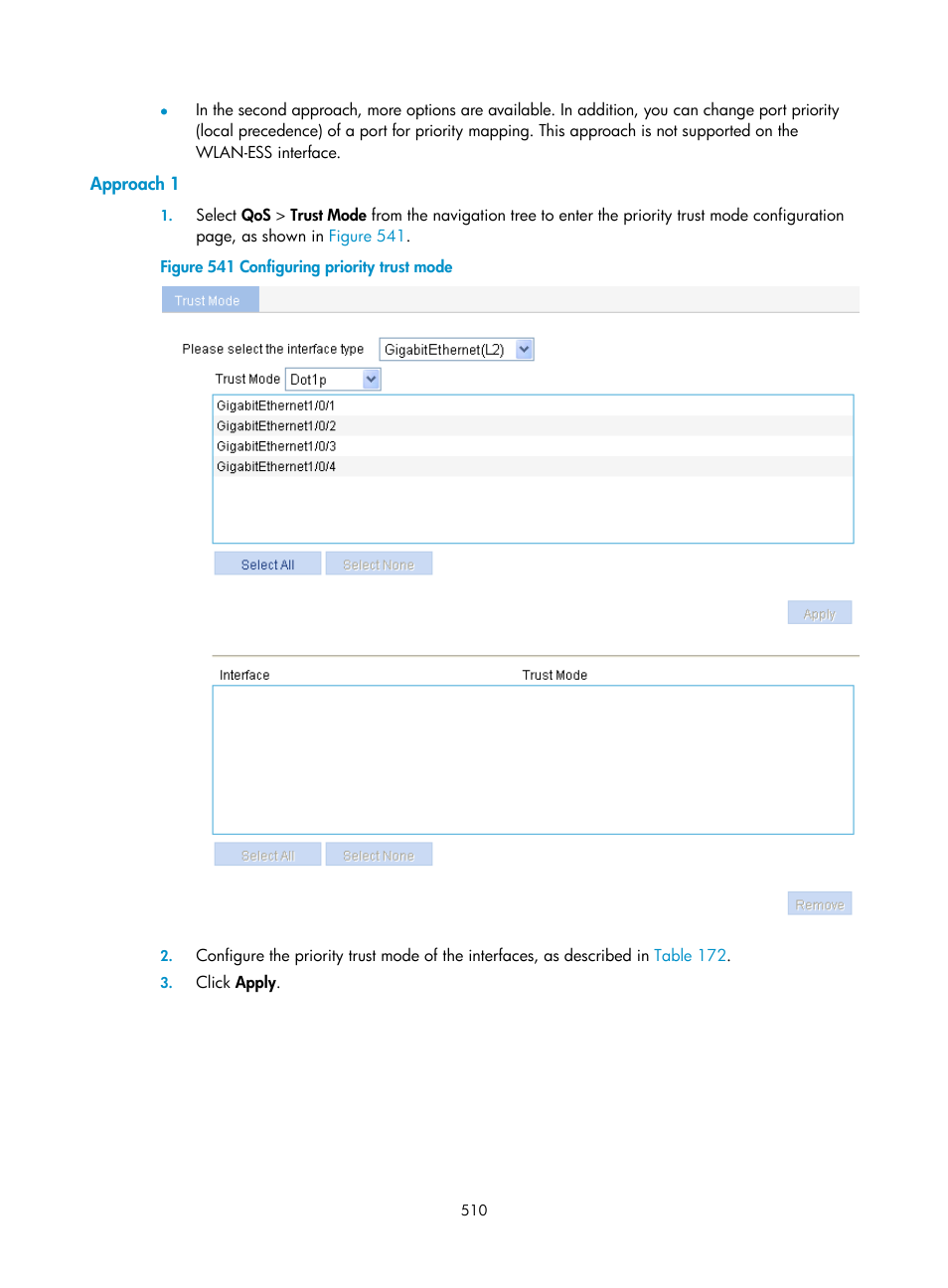 Approach 1 | H3C Technologies H3C WX3000E Series Wireless Switches User Manual | Page 526 / 640