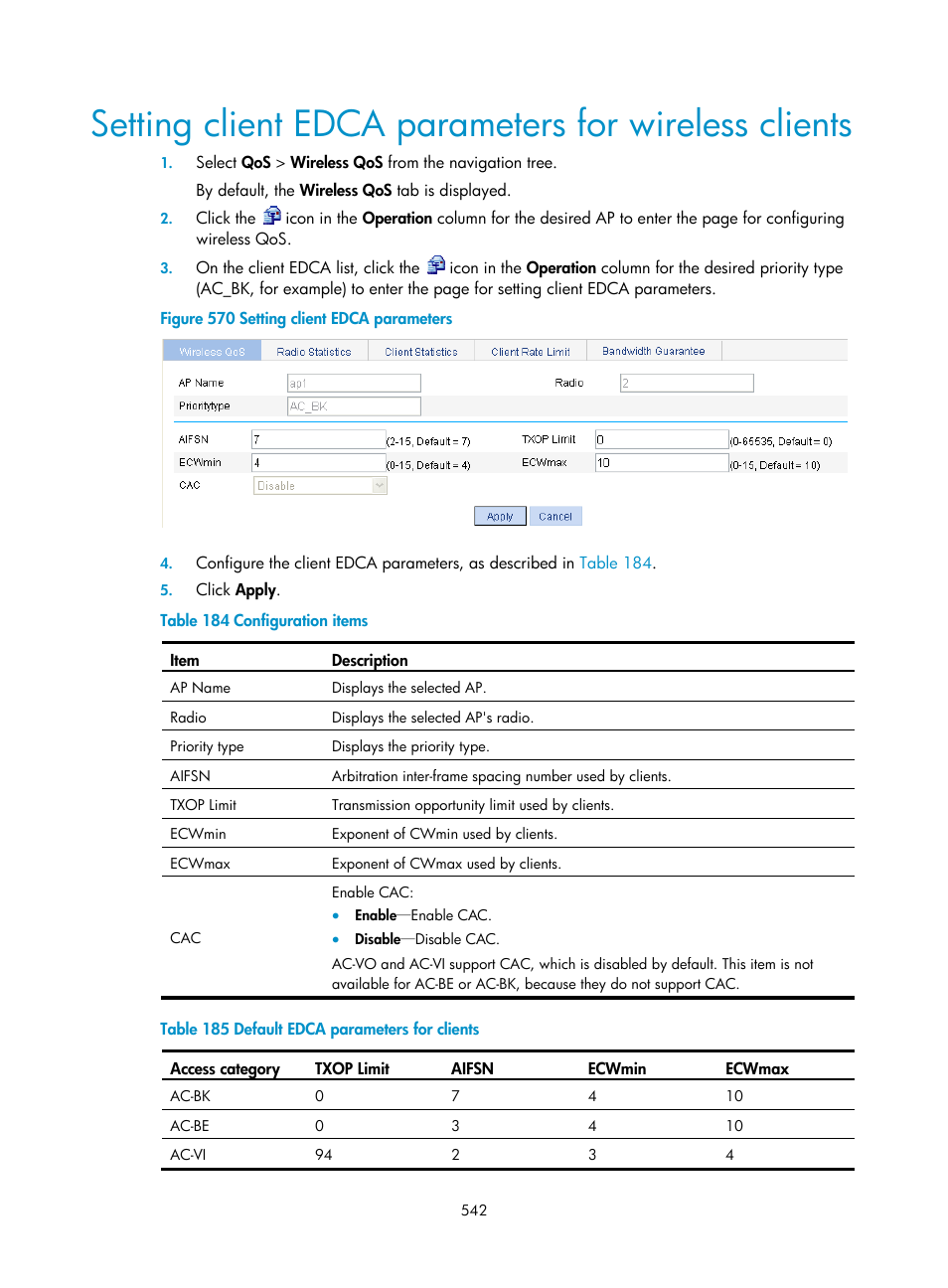 H3C Technologies H3C WX3000E Series Wireless Switches User Manual | Page 558 / 640