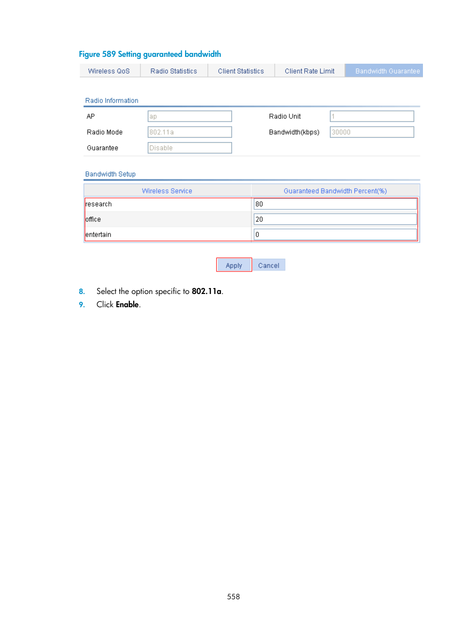 Shown in, Figure 589 | H3C Technologies H3C WX3000E Series Wireless Switches User Manual | Page 574 / 640