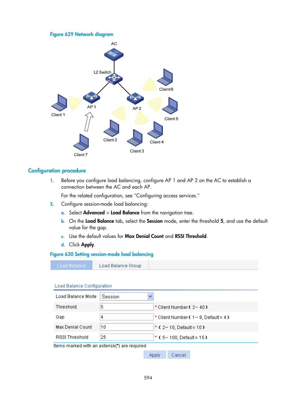 Configuration procedure | H3C Technologies H3C WX3000E Series Wireless Switches User Manual | Page 610 / 640