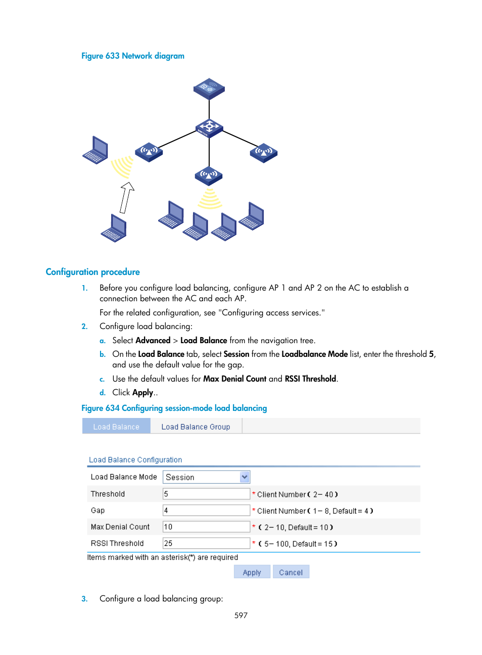 Configuration procedure | H3C Technologies H3C WX3000E Series Wireless Switches User Manual | Page 613 / 640
