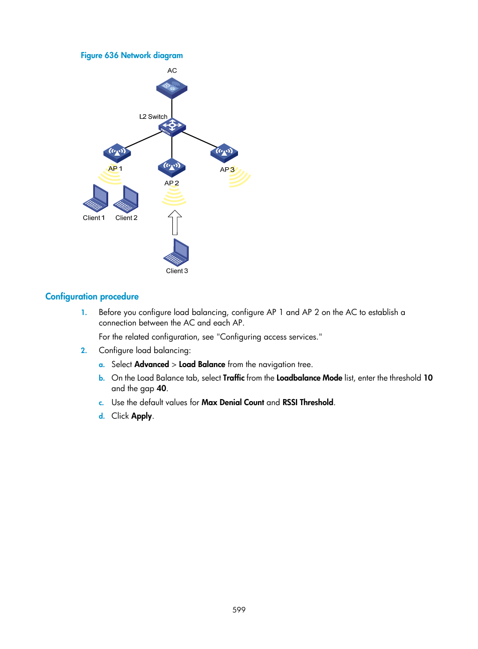 Configuration procedure | H3C Technologies H3C WX3000E Series Wireless Switches User Manual | Page 615 / 640