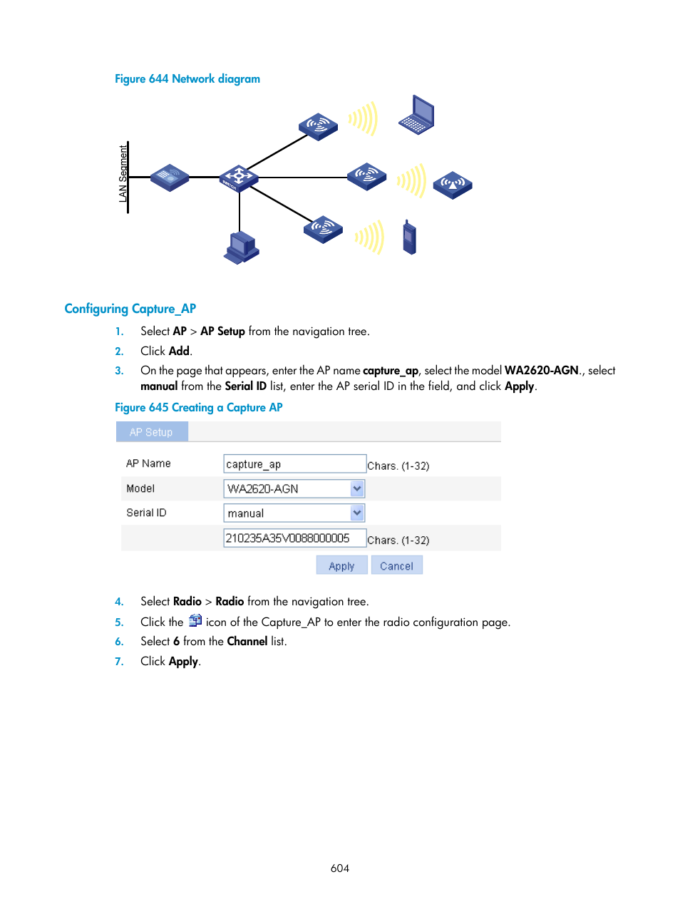 Configuring capture_ap | H3C Technologies H3C WX3000E Series Wireless Switches User Manual | Page 620 / 640
