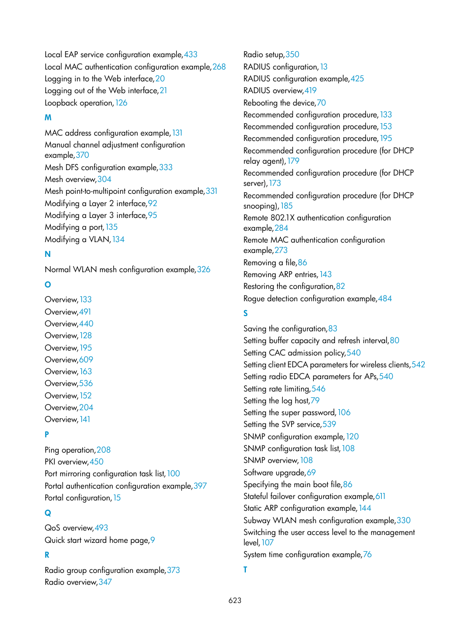 O p q, R s t | H3C Technologies H3C WX3000E Series Wireless Switches User Manual | Page 639 / 640