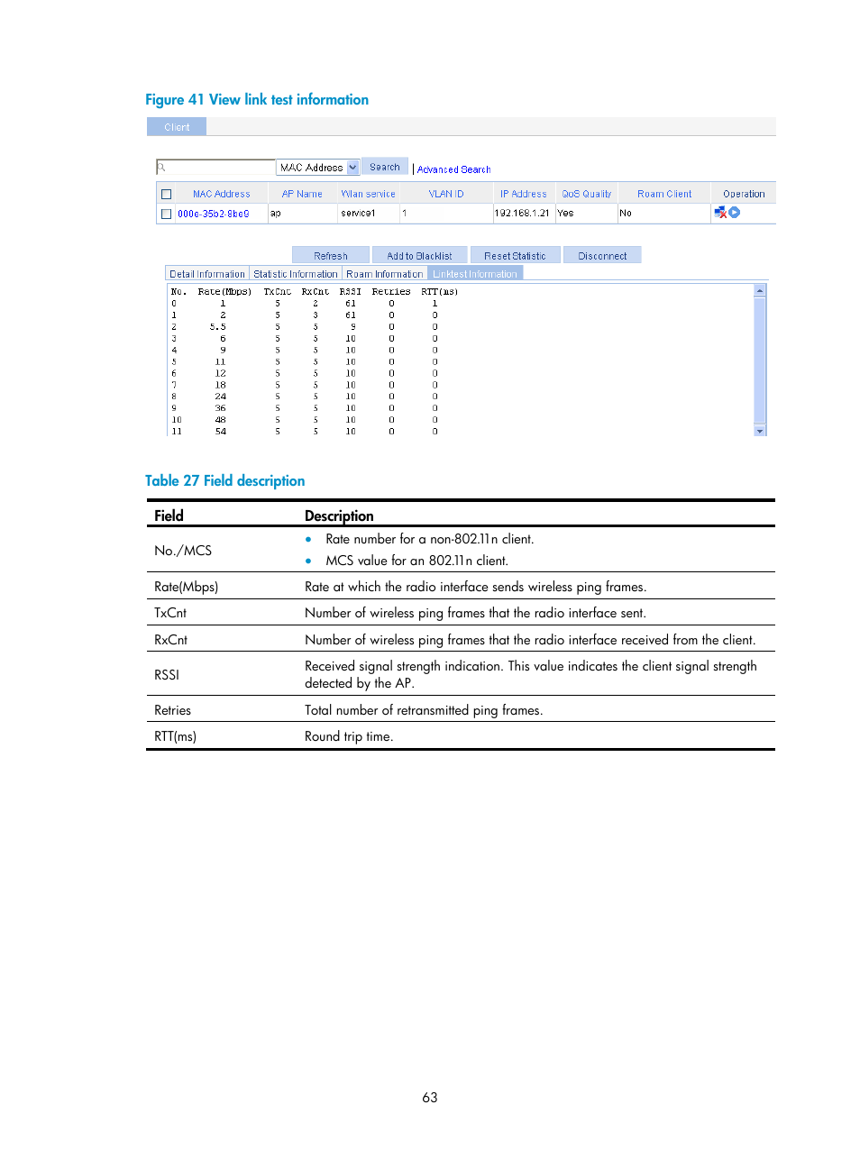 Figure 41, Table 27 | H3C Technologies H3C WX3000E Series Wireless Switches User Manual | Page 79 / 640