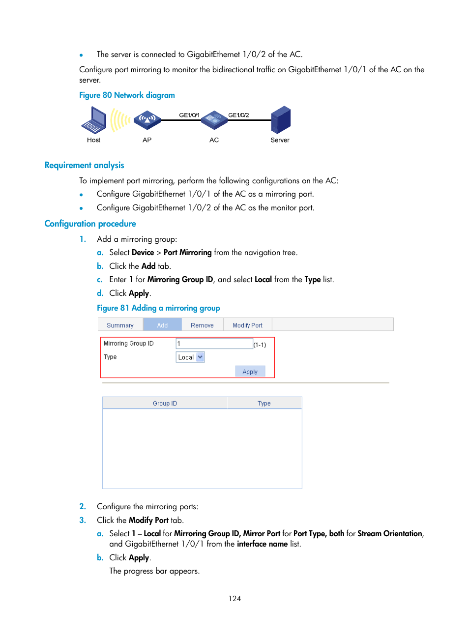 Requirement analysis, Configuration procedure, N in | Figure 80 | H3C Technologies H3C WX3000E Series Wireless Switches User Manual | Page 145 / 965