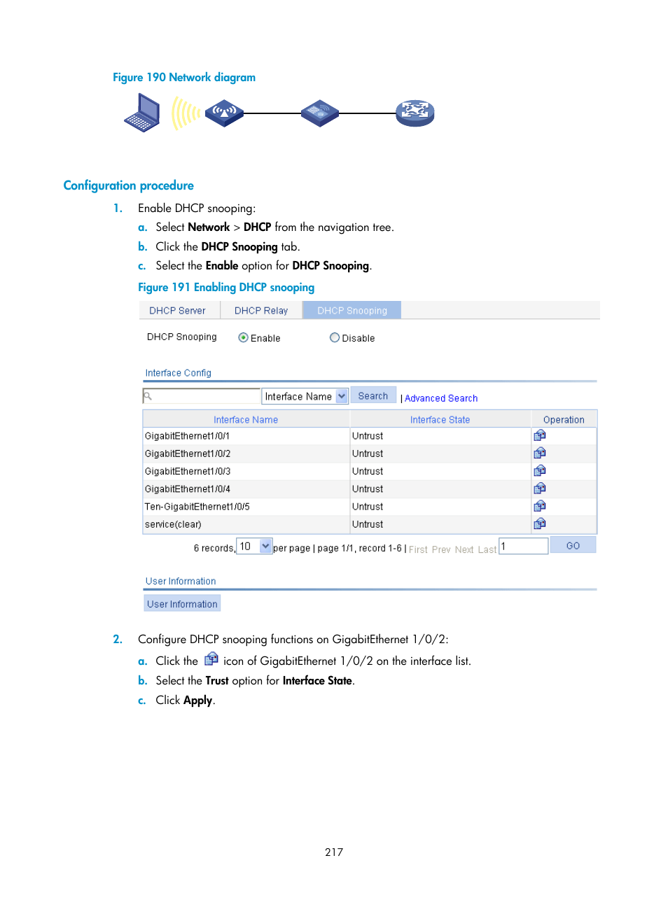 Configuration procedure | H3C Technologies H3C WX3000E Series Wireless Switches User Manual | Page 238 / 965