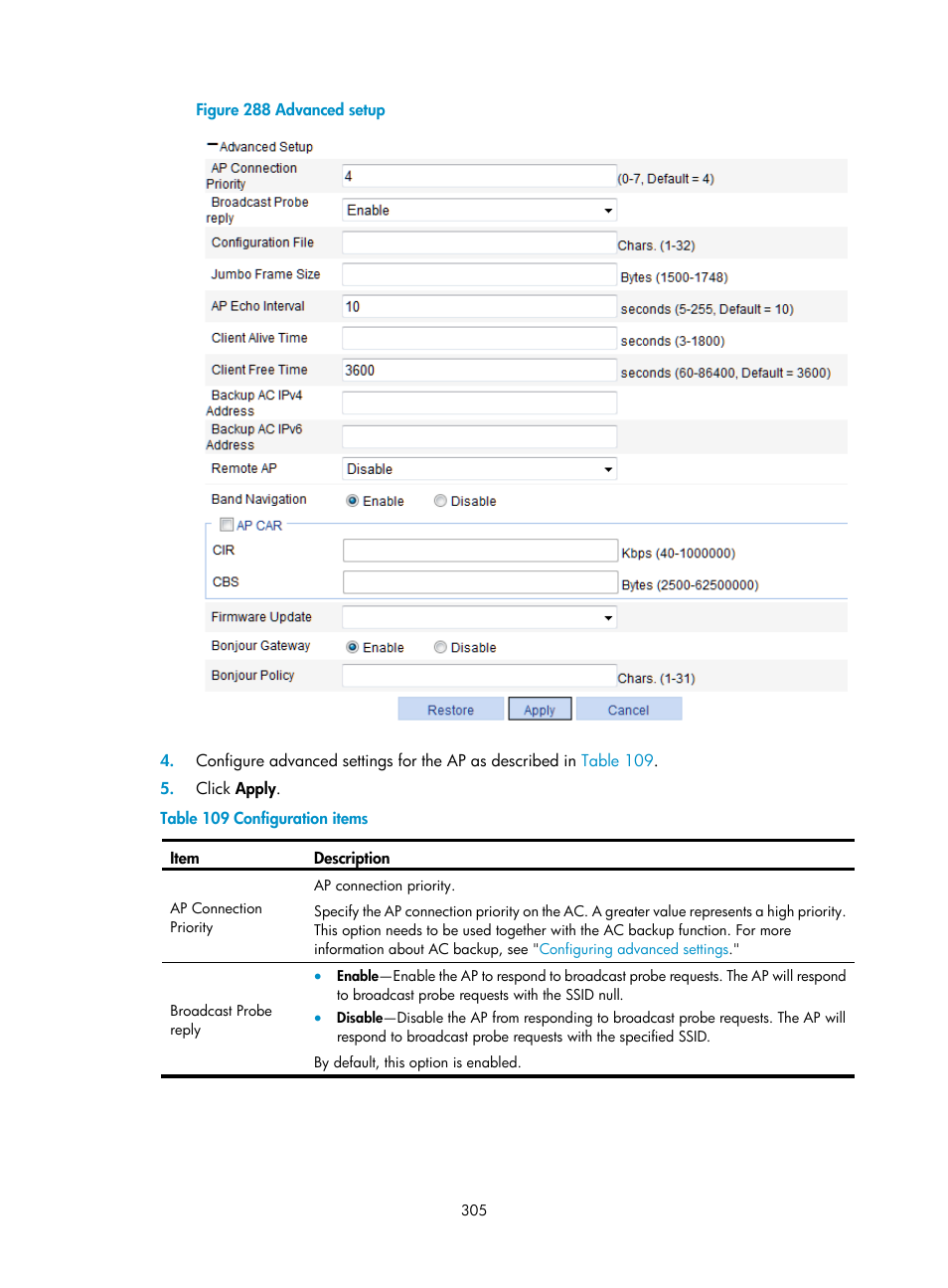 H3C Technologies H3C WX3000E Series Wireless Switches User Manual | Page 326 / 965