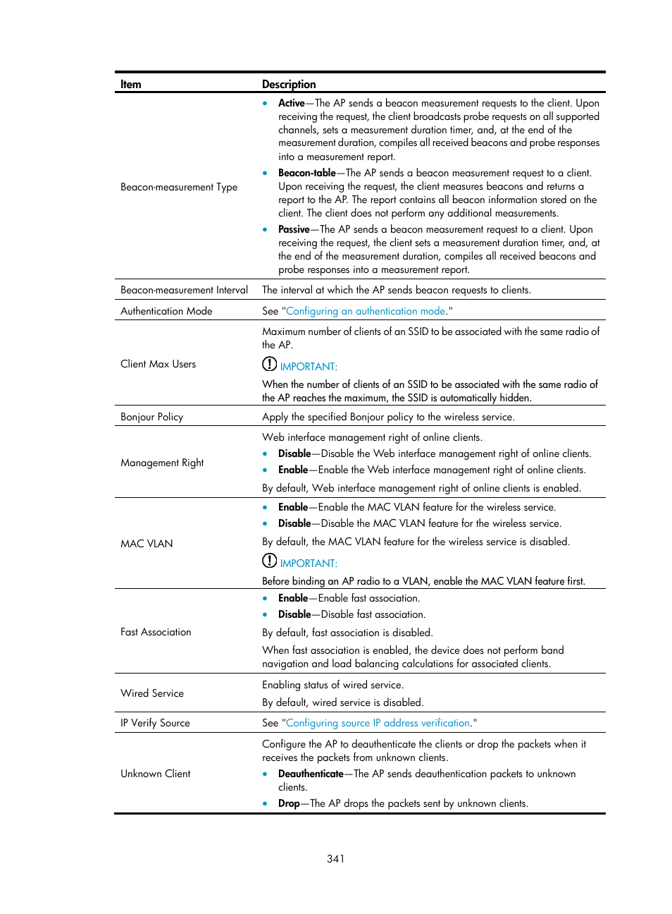 H3C Technologies H3C WX3000E Series Wireless Switches User Manual | Page 362 / 965