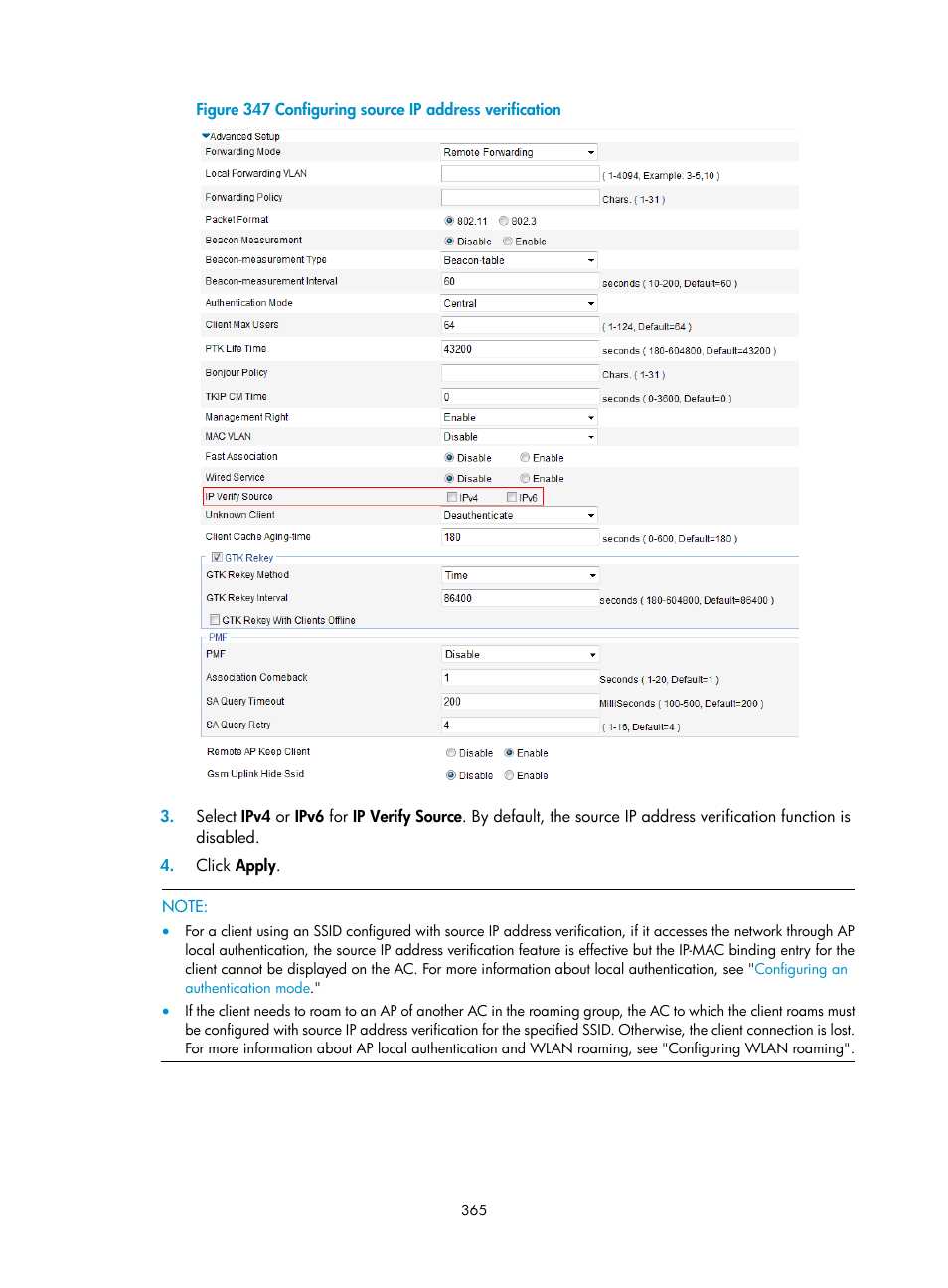 H3C Technologies H3C WX3000E Series Wireless Switches User Manual | Page 386 / 965