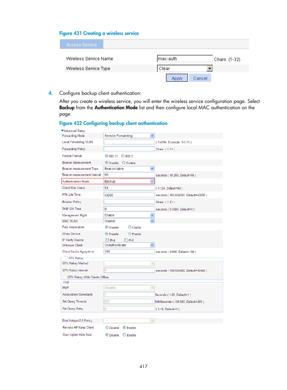 H3C Technologies H3C WX3000E Series Wireless Switches User Manual | Page 438 / 965