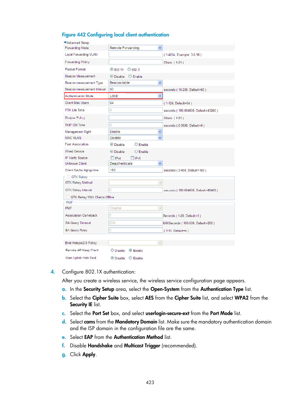 H3C Technologies H3C WX3000E Series Wireless Switches User Manual | Page 444 / 965