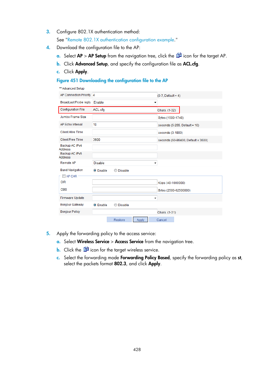 H3C Technologies H3C WX3000E Series Wireless Switches User Manual | Page 449 / 965