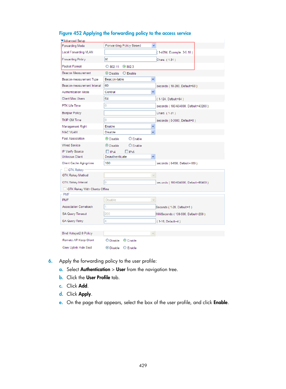 H3C Technologies H3C WX3000E Series Wireless Switches User Manual | Page 450 / 965