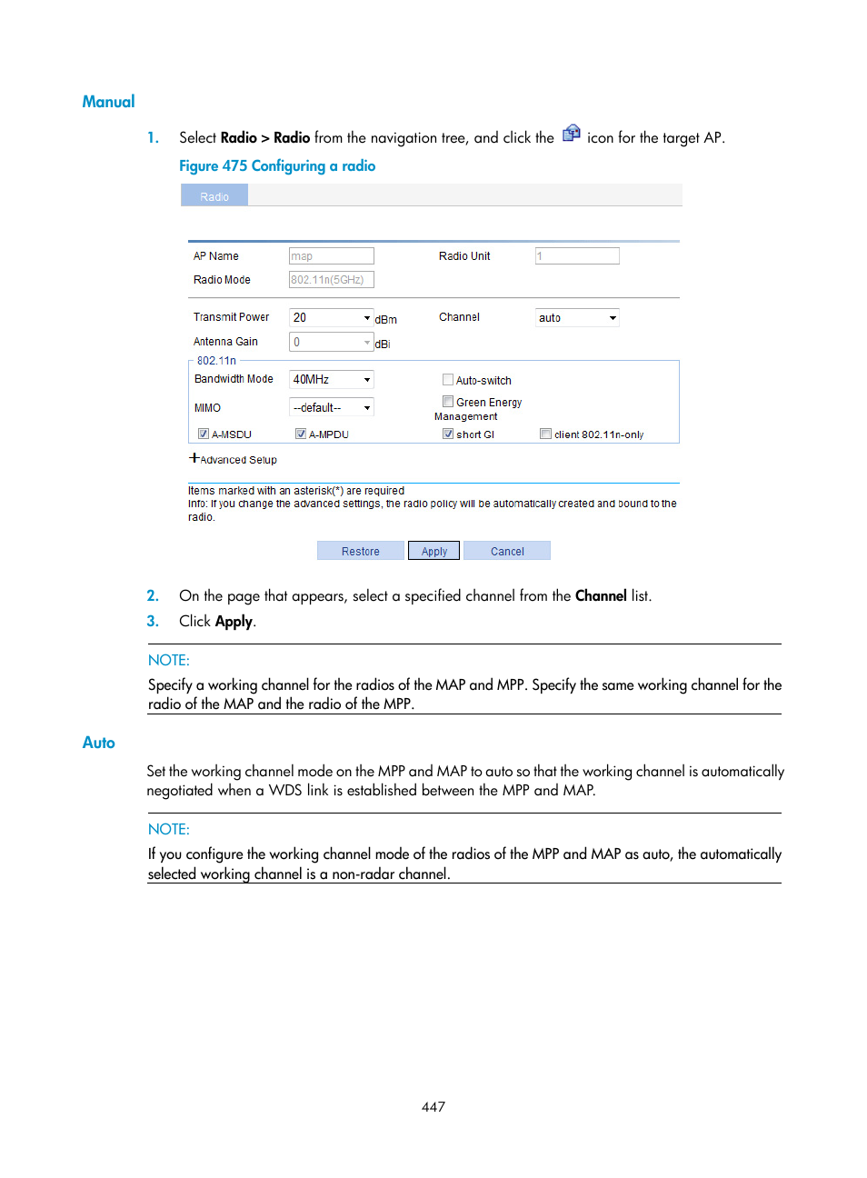 Manual, Auto | H3C Technologies H3C WX3000E Series Wireless Switches User Manual | Page 468 / 965
