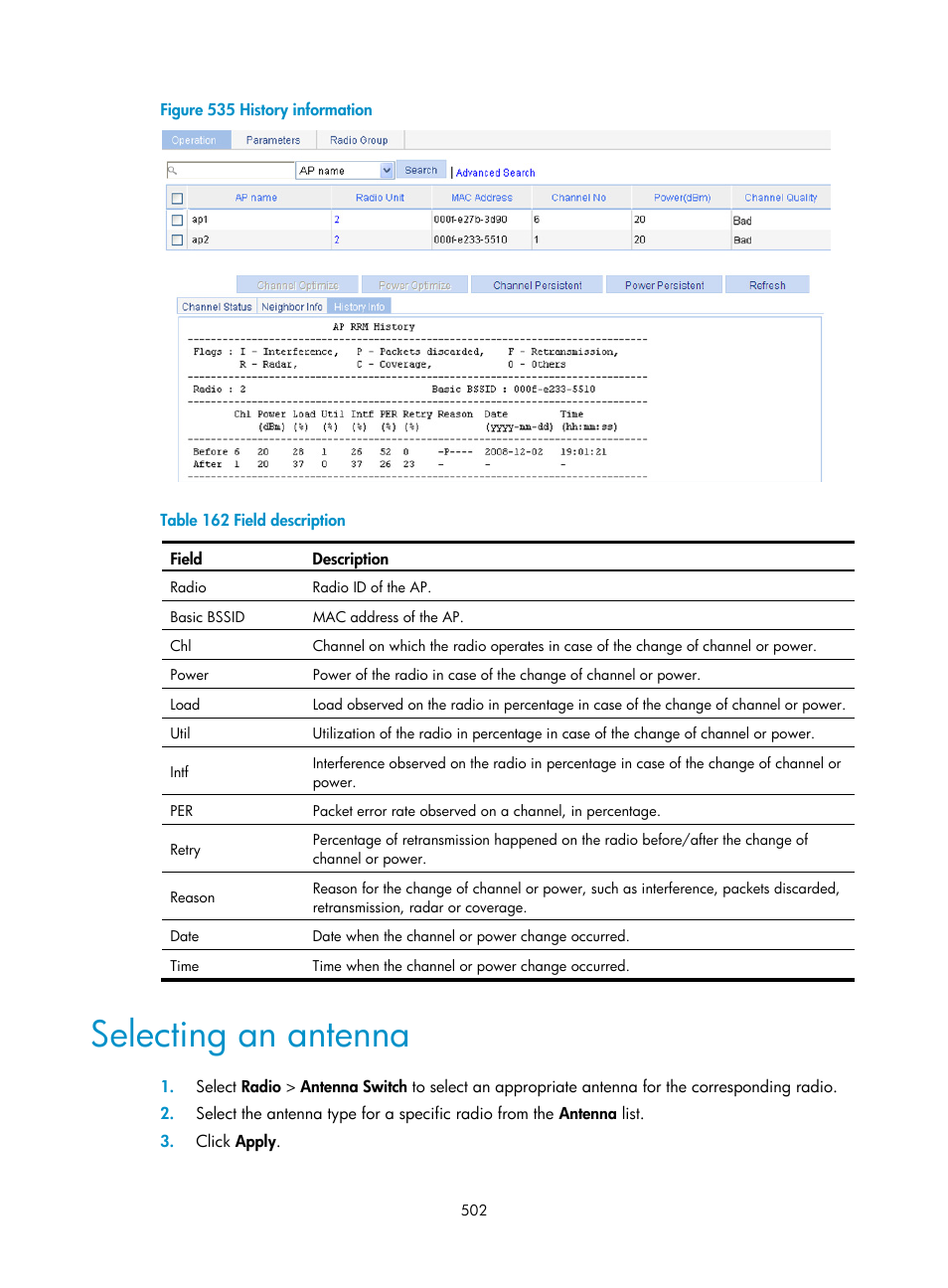 Selecting an antenna | H3C Technologies H3C WX3000E Series Wireless Switches User Manual | Page 523 / 965