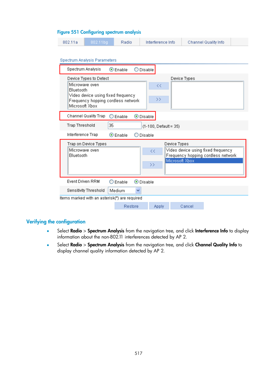 Verifying the configuration | H3C Technologies H3C WX3000E Series Wireless Switches User Manual | Page 538 / 965