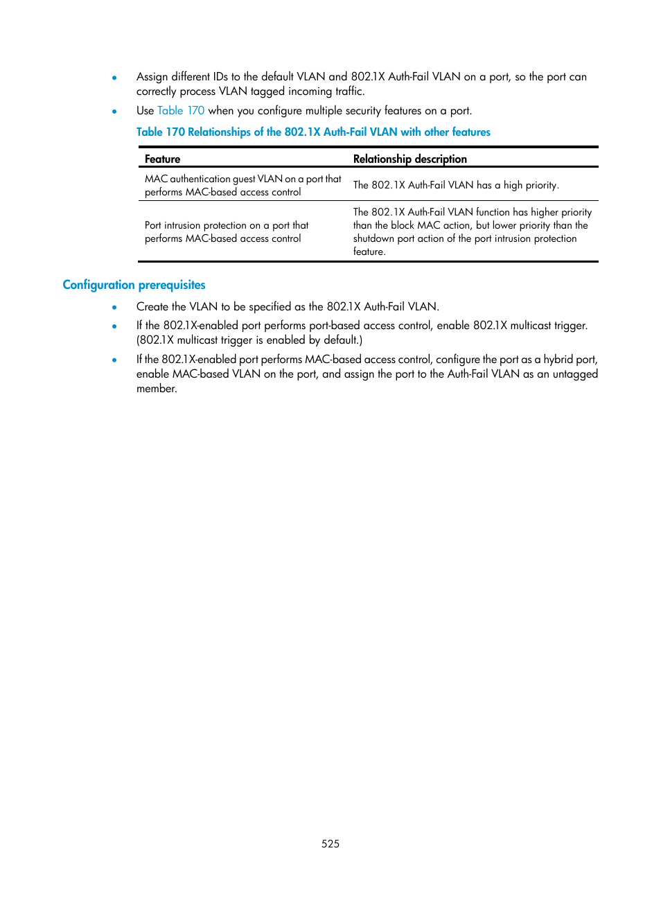 Configuration prerequisites | H3C Technologies H3C WX3000E Series Wireless Switches User Manual | Page 546 / 965