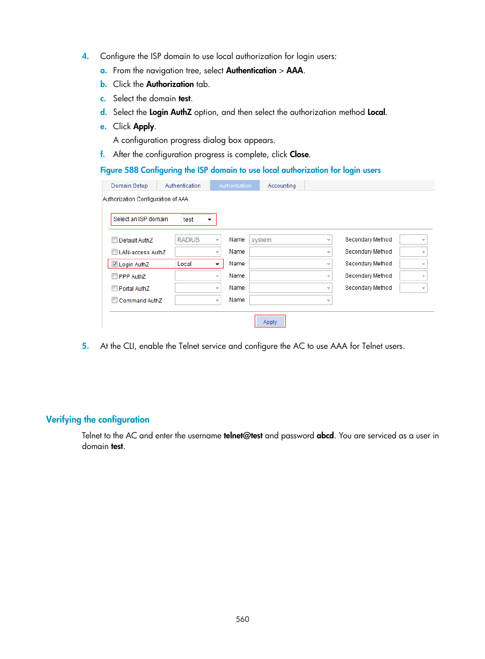 Verifying the configuration | H3C Technologies H3C WX3000E Series Wireless Switches User Manual | Page 581 / 965