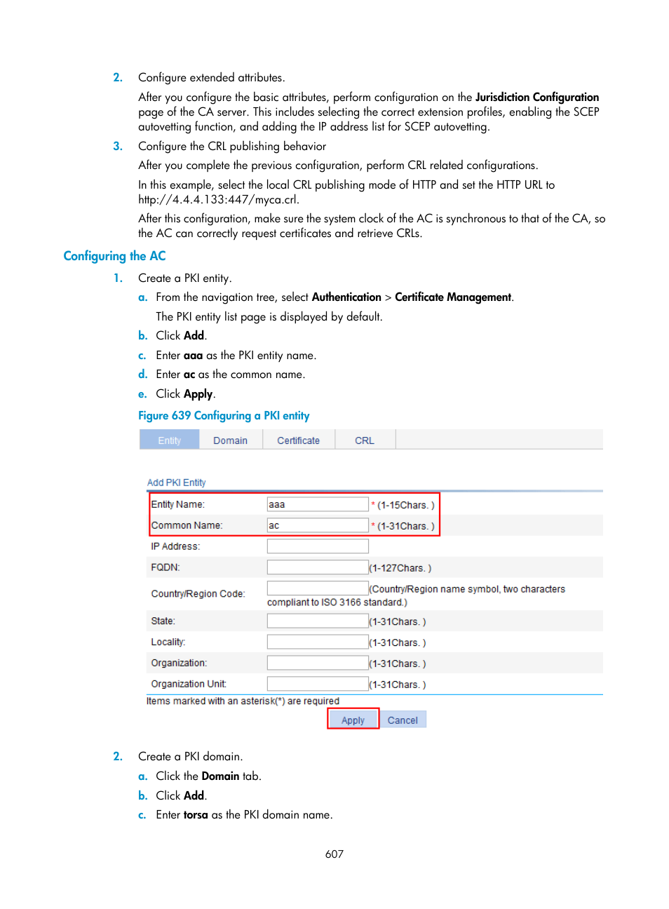 Configuring the ac | H3C Technologies H3C WX3000E Series Wireless Switches User Manual | Page 628 / 965