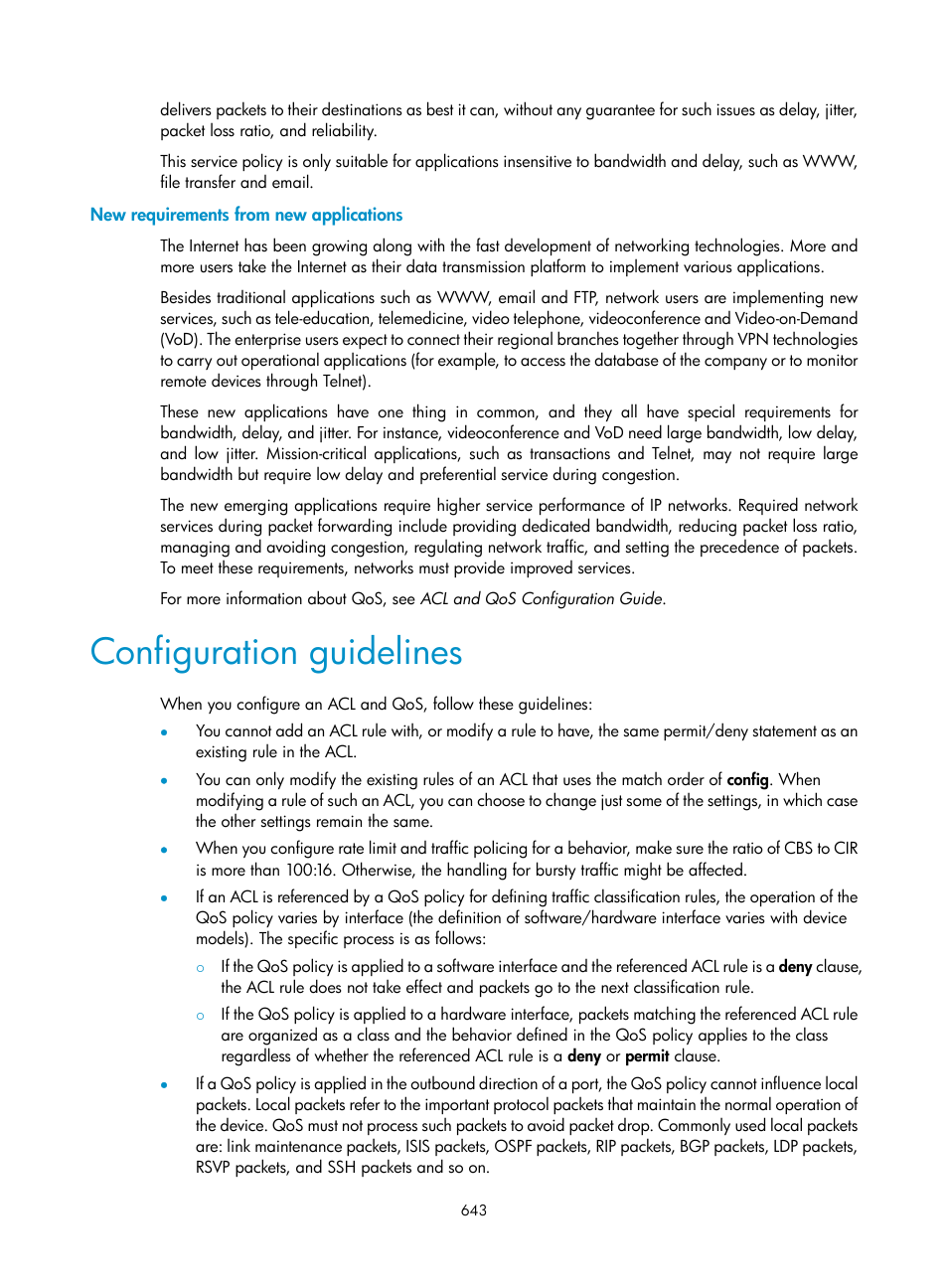 New requirements from new applications, Configuration guidelines | H3C Technologies H3C WX3000E Series Wireless Switches User Manual | Page 664 / 965
