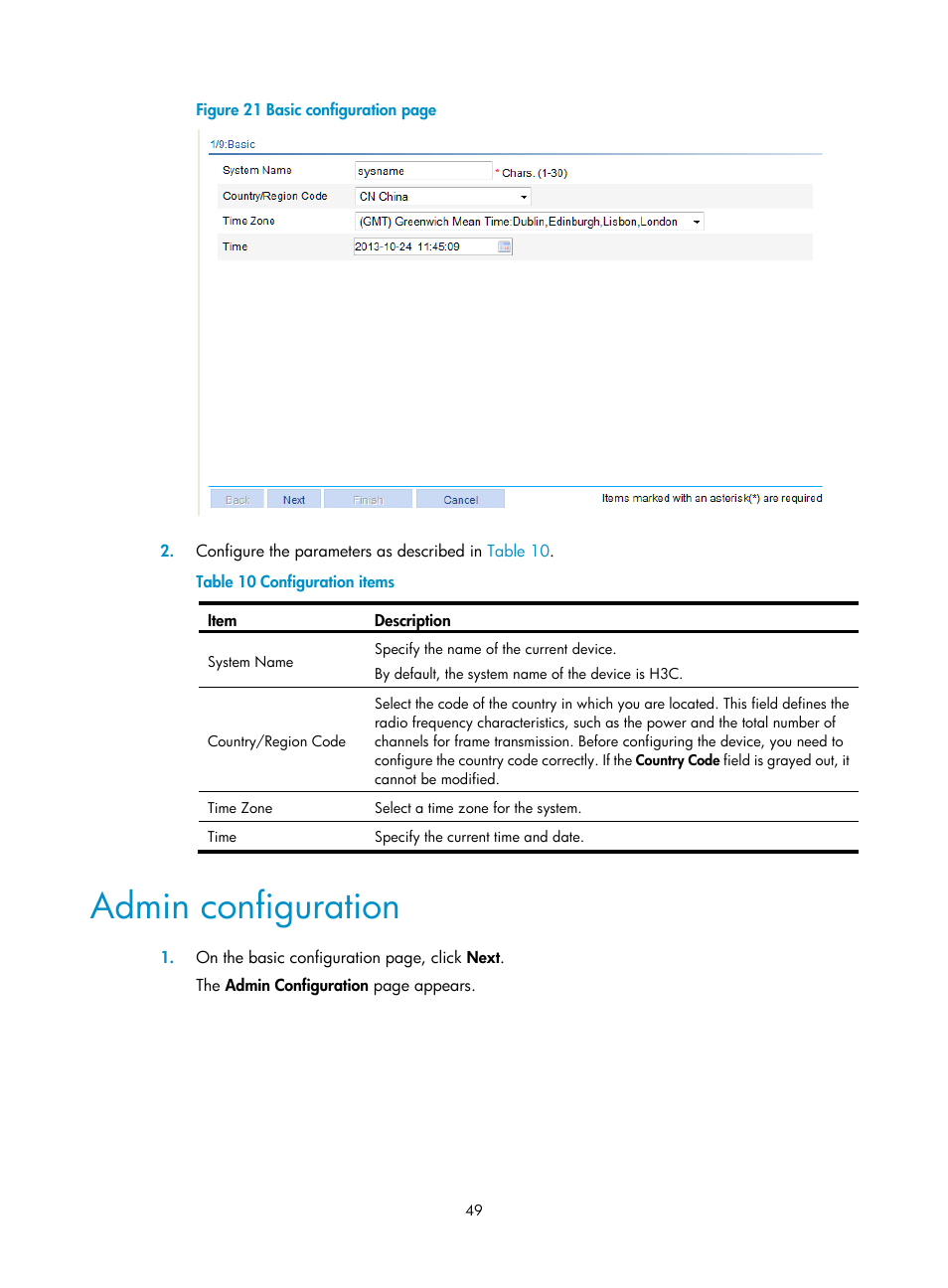 Admin configuration | H3C Technologies H3C WX3000E Series Wireless Switches User Manual | Page 70 / 965