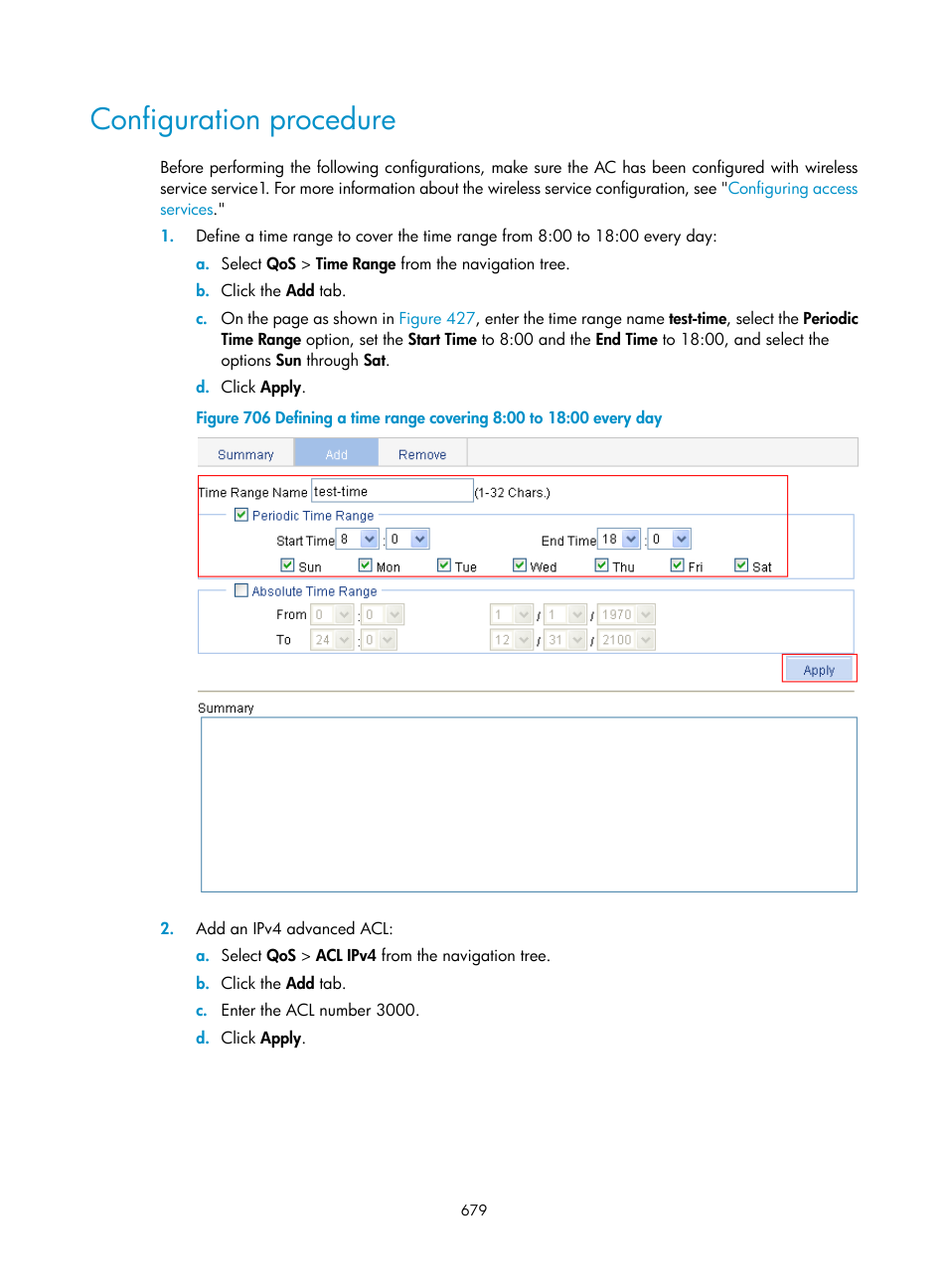 Configuration procedure | H3C Technologies H3C WX3000E Series Wireless Switches User Manual | Page 700 / 965