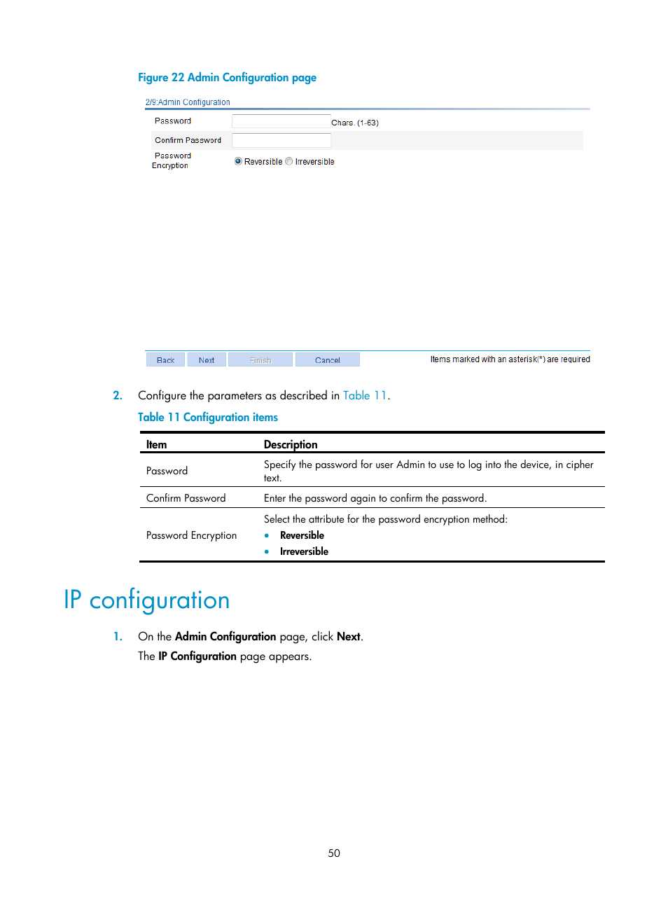 Ip configuration | H3C Technologies H3C WX3000E Series Wireless Switches User Manual | Page 71 / 965