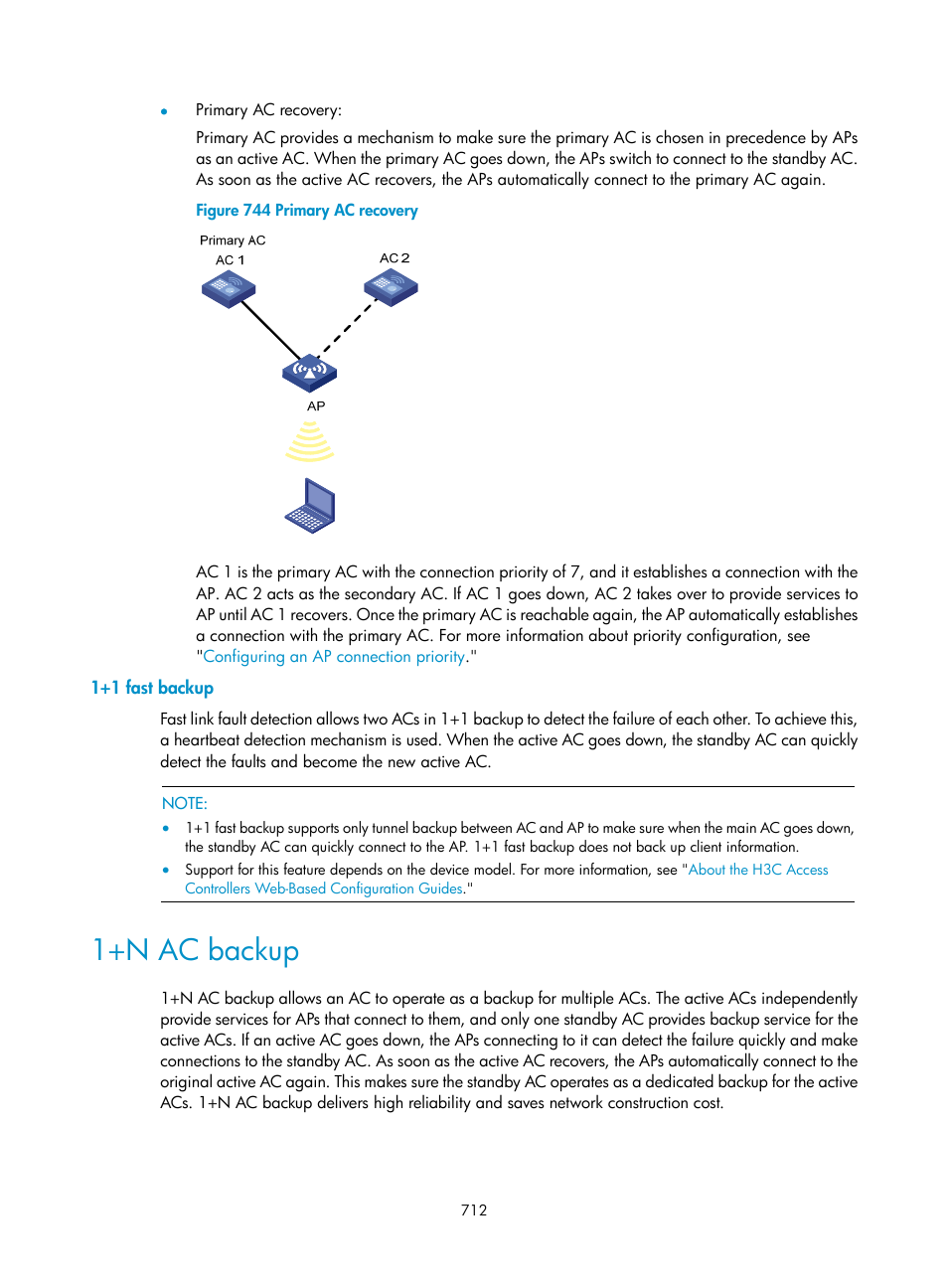 1+1 fast backup, 1+n ac backup, Primary ac recovery | H3C Technologies H3C WX3000E Series Wireless Switches User Manual | Page 733 / 965