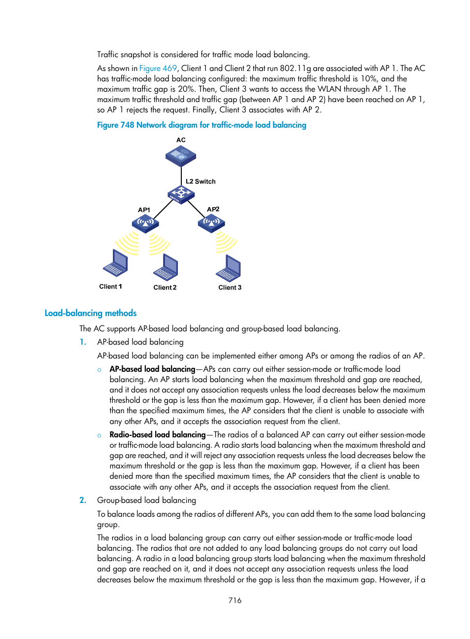 Load-balancing methods | H3C Technologies H3C WX3000E Series Wireless Switches User Manual | Page 737 / 965