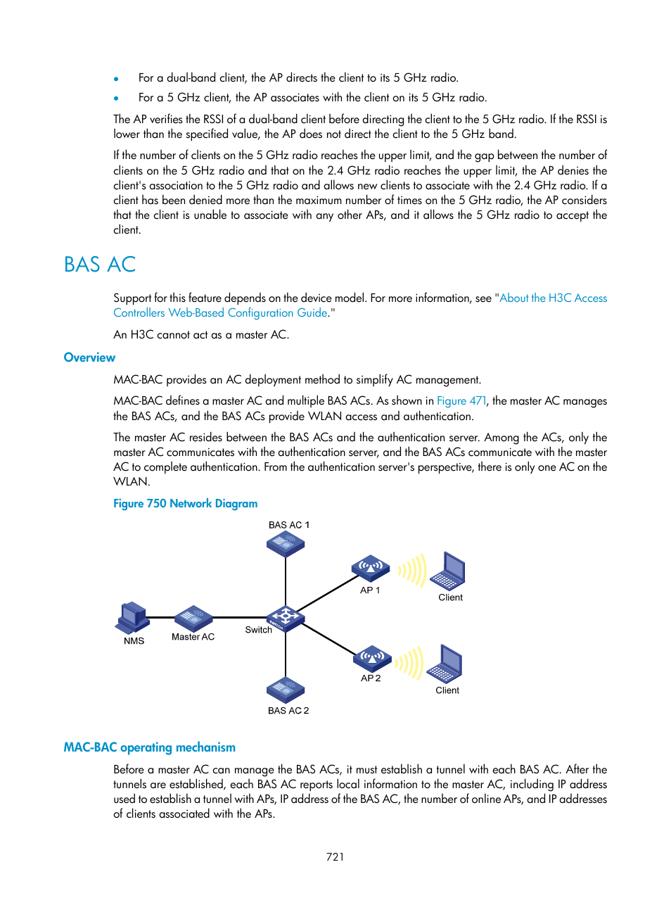 Bas ac, Overview, Mac-bac operating mechanism | H3C Technologies H3C WX3000E Series Wireless Switches User Manual | Page 742 / 965